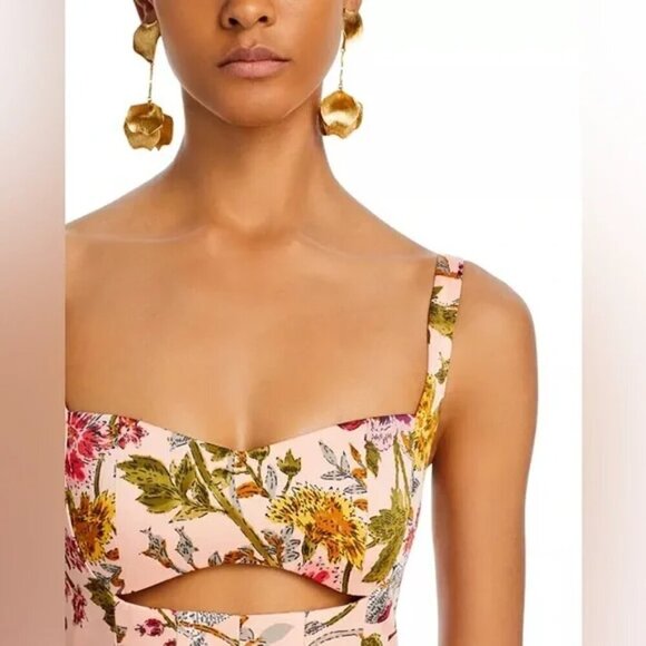 NWT Cinq a Sept Xiomara Floral Dress Gown Soft Pink Multi Size 6 - Picture 6 of 17